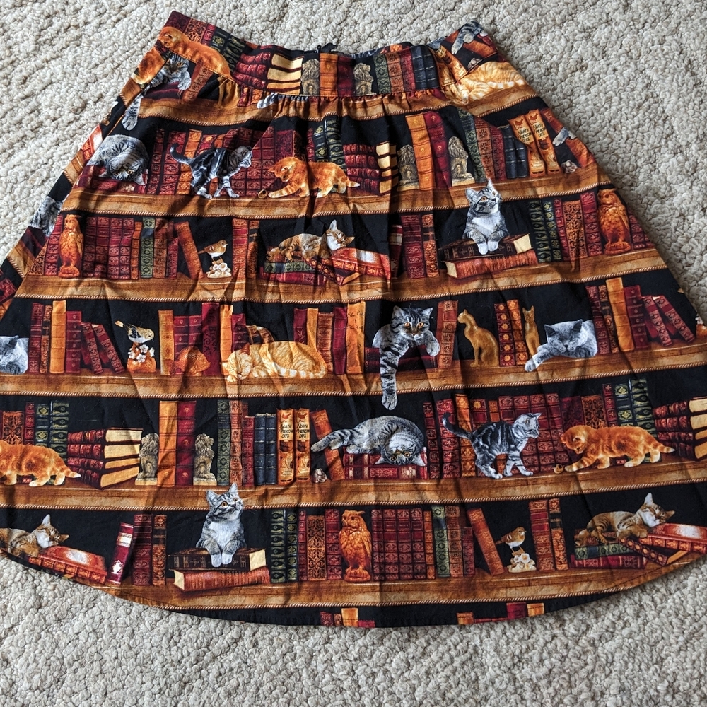 Cats and Books Skirt